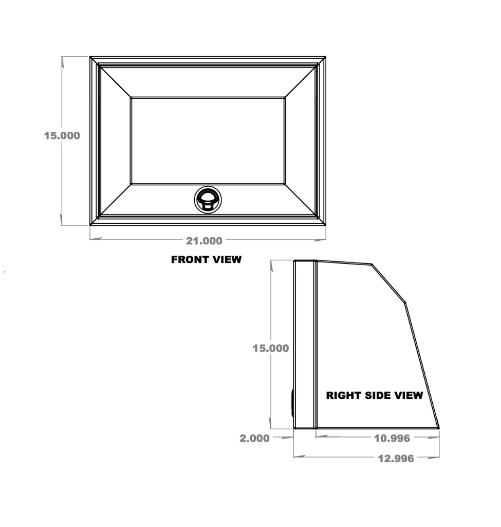 21" Upper Cabinet - Aluminium Powder Coat